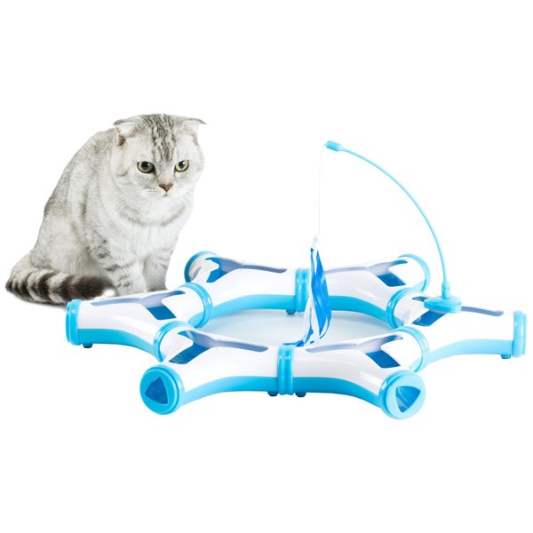 Pawsmark Configurable Interactive Cat Toy with Spring Feather Teaser QI003705